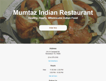 Tablet Screenshot of mumtazindianrestaurant.com